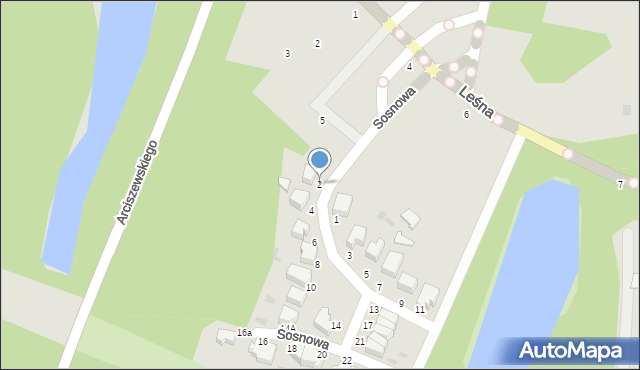 Słupsk, Sosnowa, 2, mapa Słupska