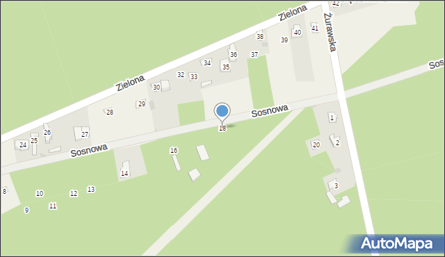 Śmiertny Dąb, Sosnowa, 18, mapa Śmiertny Dąb