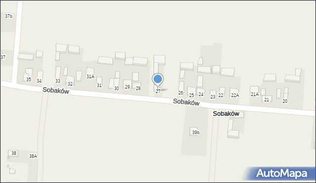 Sobaków, Sobaków, 27, mapa Sobaków