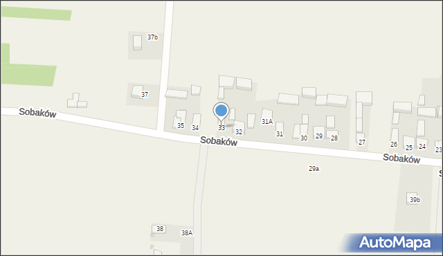 Sobaków, Sobaków, 33, mapa Sobaków