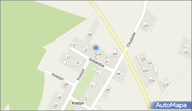 Sobaniów, Sobaniów, 17, mapa Sobaniów