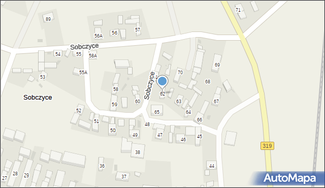 Sobczyce, Sobczyce, 62, mapa Sobczyce