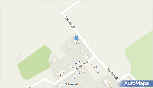 Sobiemyśl, Sobiemyśl, 1A, mapa Sobiemyśl
