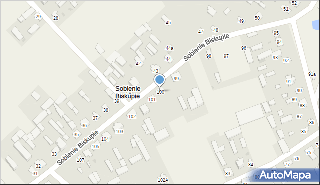 Sobienie Biskupie, Sobienie Biskupie, 100, mapa Sobienie Biskupie