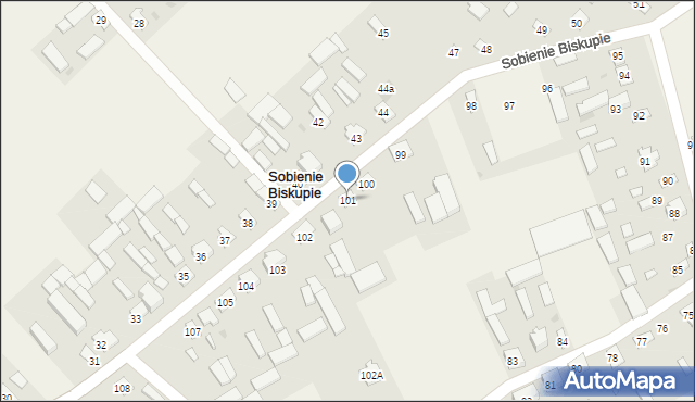 Sobienie Biskupie, Sobienie Biskupie, 101, mapa Sobienie Biskupie