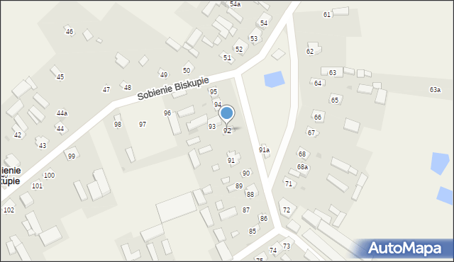 Sobienie Biskupie, Sobienie Biskupie, 92, mapa Sobienie Biskupie