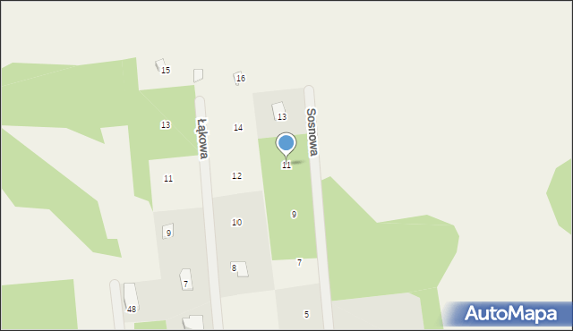 Sobienki, Sosnowa, 11, mapa Sobienki