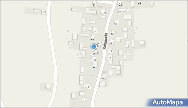 Sobiesęki, Sobiesęki, 15, mapa Sobiesęki