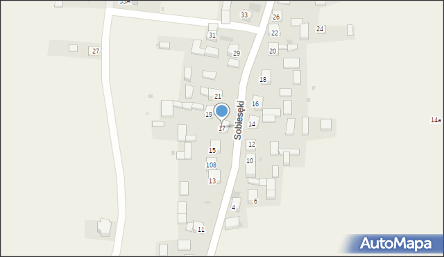 Sobiesęki, Sobiesęki, 17, mapa Sobiesęki
