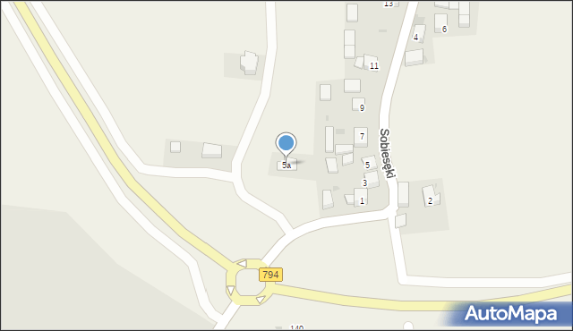 Sobiesęki, Sobiesęki, 5a, mapa Sobiesęki