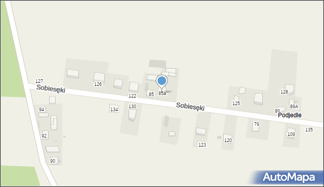 Sobiesęki, Sobiesęki, 85a, mapa Sobiesęki