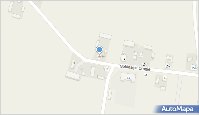 Sobiesęki Drugie, Sobiesęki Drugie, 10, mapa Sobiesęki Drugie