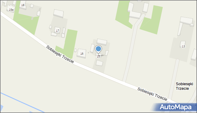 Sobiesęki Trzecie, Sobiesęki Trzecie, 15, mapa Sobiesęki Trzecie