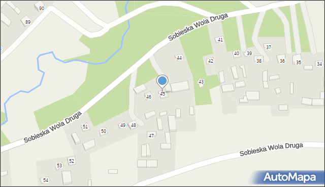 Sobieska Wola Druga, Sobieska Wola Druga, 45, mapa Sobieska Wola Druga