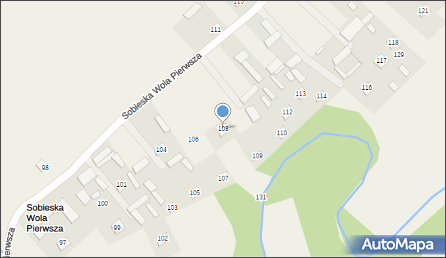Sobieska Wola Pierwsza, Sobieska Wola Pierwsza, 108, mapa Sobieska Wola Pierwsza