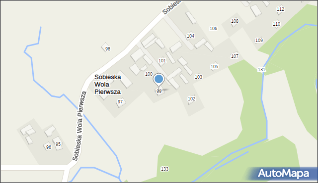 Sobieska Wola Pierwsza, Sobieska Wola Pierwsza, 99, mapa Sobieska Wola Pierwsza