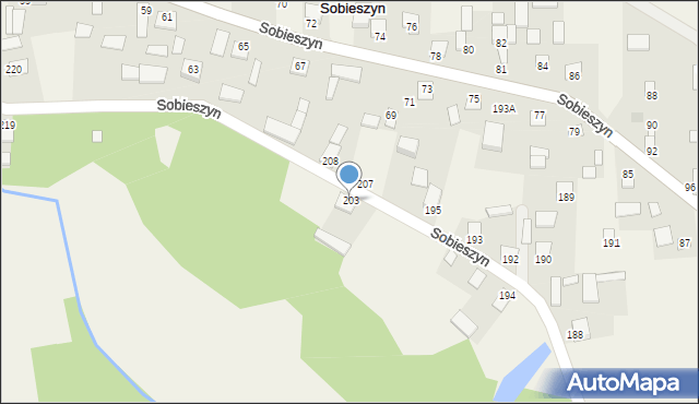 Sobieszyn, Sobieszyn, 203, mapa Sobieszyn