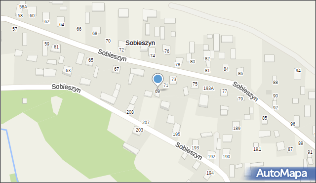 Sobieszyn, Sobieszyn, 69, mapa Sobieszyn