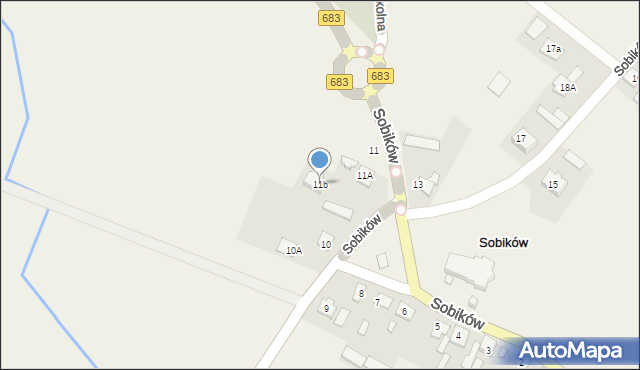 Sobików, Sobików, 11b, mapa Sobików