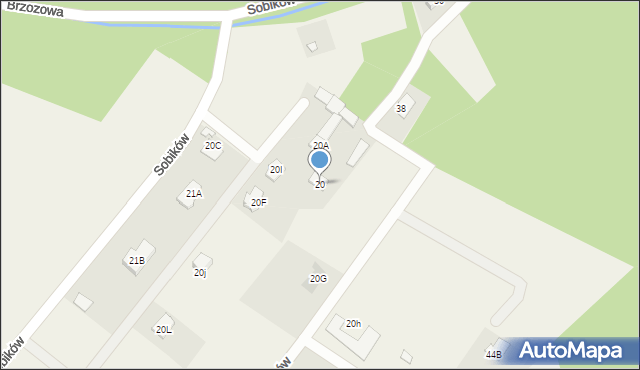 Sobików, Sobików, 20, mapa Sobików