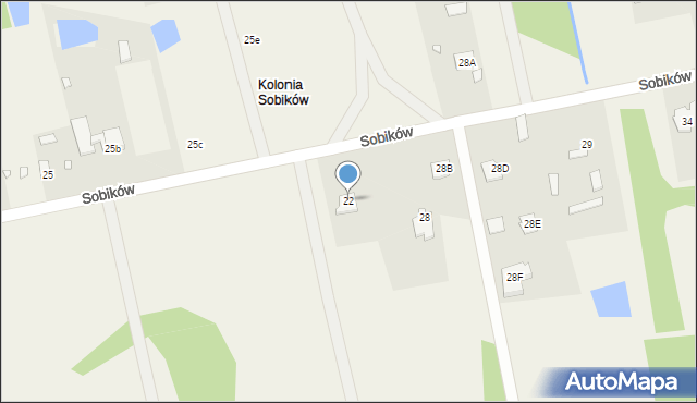 Sobików, Sobików, 22, mapa Sobików