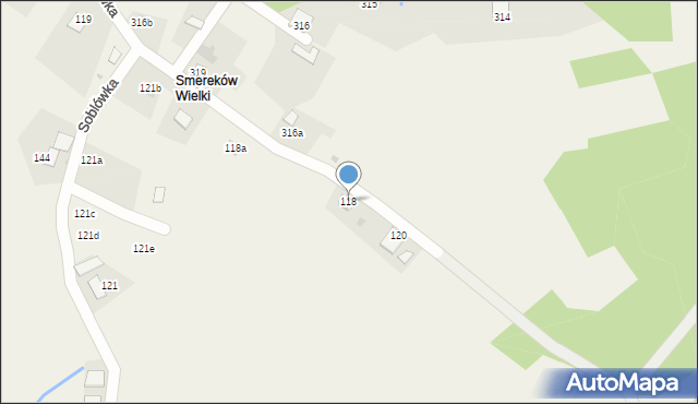 Soblówka, Soblówka, 118, mapa Soblówka