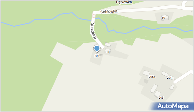 Soblówka, Soblówka, 203, mapa Soblówka