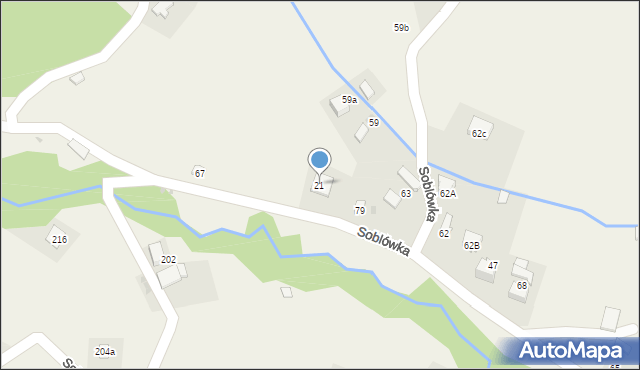 Soblówka, Soblówka, 21, mapa Soblówka