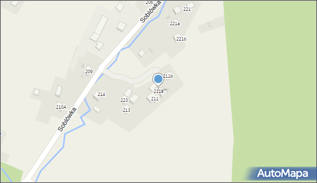 Soblówka, Soblówka, 211a, mapa Soblówka