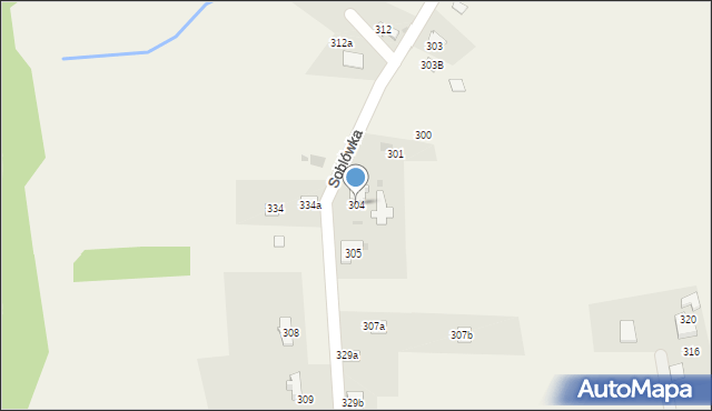 Soblówka, Soblówka, 304, mapa Soblówka