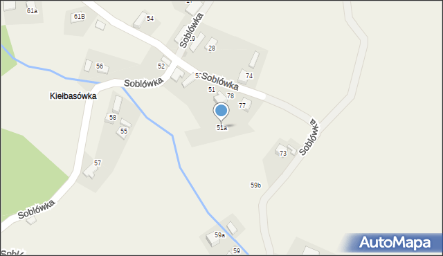 Soblówka, Soblówka, 51a, mapa Soblówka