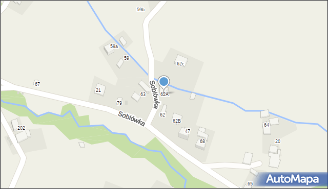 Soblówka, Soblówka, 62A, mapa Soblówka