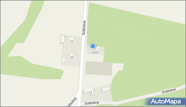 Sobolice, Sobolice, 1, mapa Sobolice