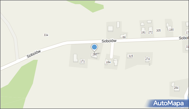 Sobolów, Sobolów, 290, mapa Sobolów