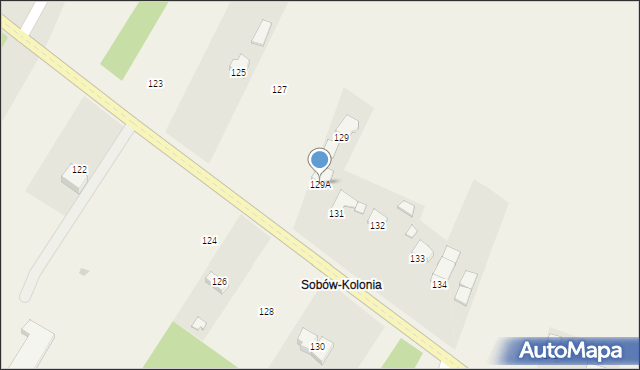 Sobów, Sobów, 129A, mapa Sobów