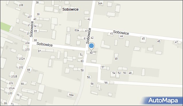 Sobowice, Sobowice, 62, mapa Sobowice