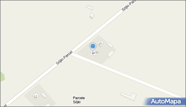 Sójki-Parcel, Sójki-Parcel, 14, mapa Sójki-Parcel