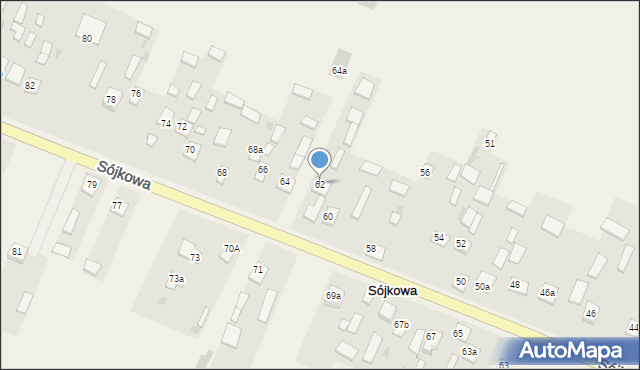 Sójkowa, Sójkowa, 62, mapa Sójkowa