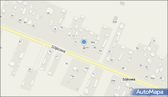 Sójkowa, Sójkowa, 68, mapa Sójkowa