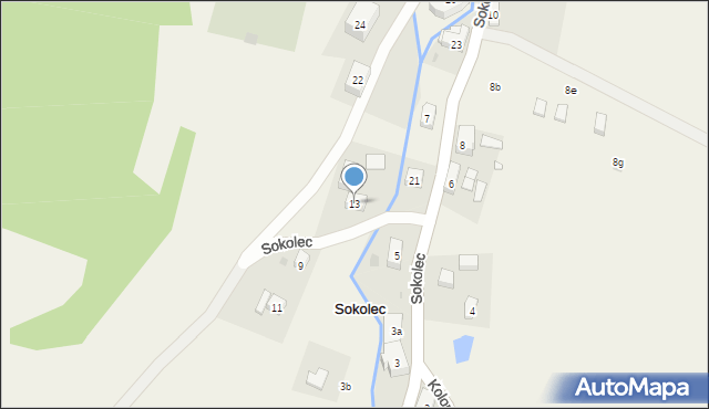 Sokolec, Sokolec, 13, mapa Sokolec