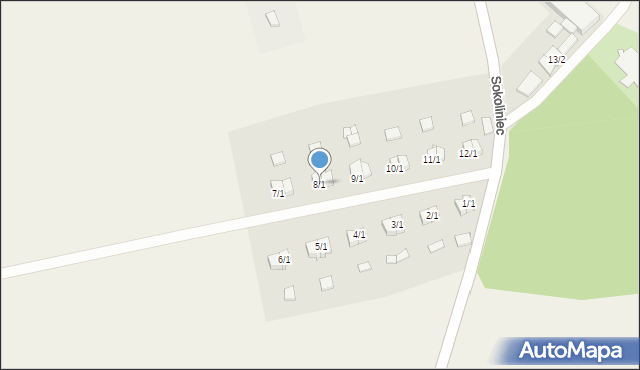 Sokoliniec, Sokoliniec, 8/1, mapa Sokoliniec