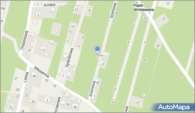 Sokolniki-Las, Sosnowa, 1, mapa Sokolniki-Las