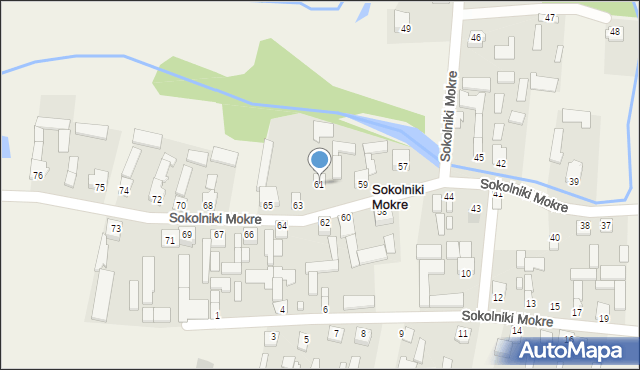 Sokolniki Mokre, Sokolniki Mokre, 61, mapa Sokolniki Mokre