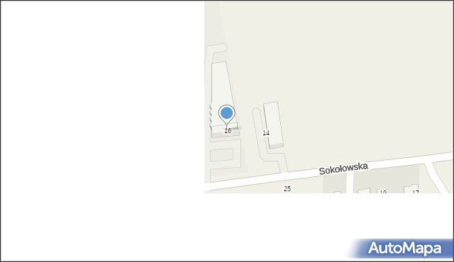 Sokołów, Sokołowska, 16, mapa Sokołów