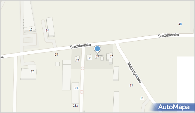 Sokołów, Sokołowska, 19, mapa Sokołów