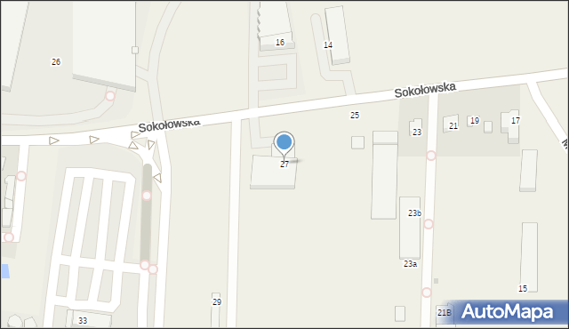 Sokołów, Sokołowska, 27, mapa Sokołów