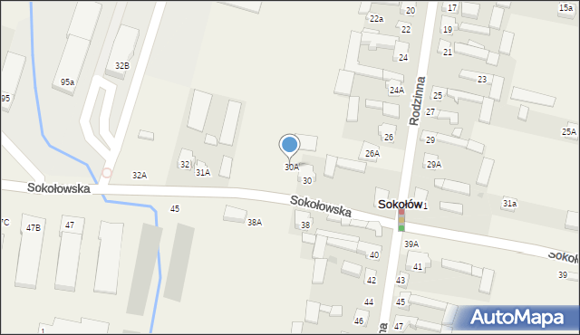 Sokołów, Sokołowska, 30A, mapa Sokołów