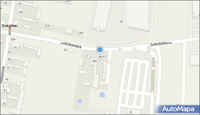 Sokołów, Sokołowska, 35, mapa Sokołów