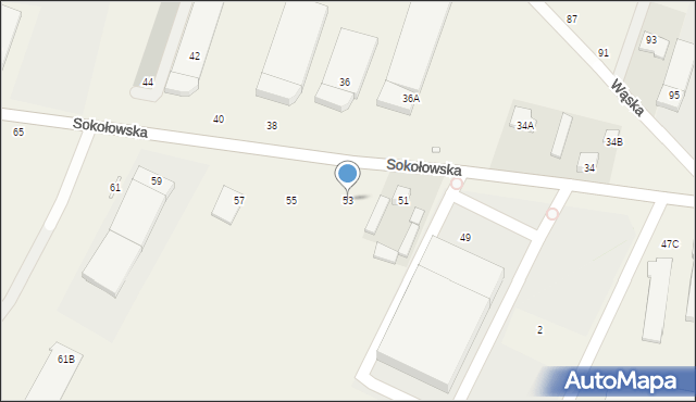 Sokołów, Sokołowska, 53, mapa Sokołów
