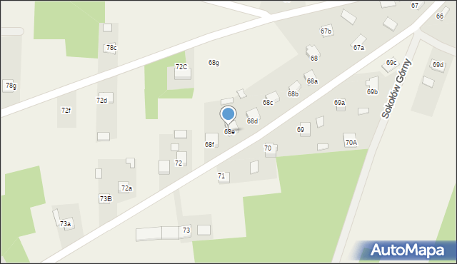 Sokołów Górny, Sokołów Górny, 68e, mapa Sokołów Górny